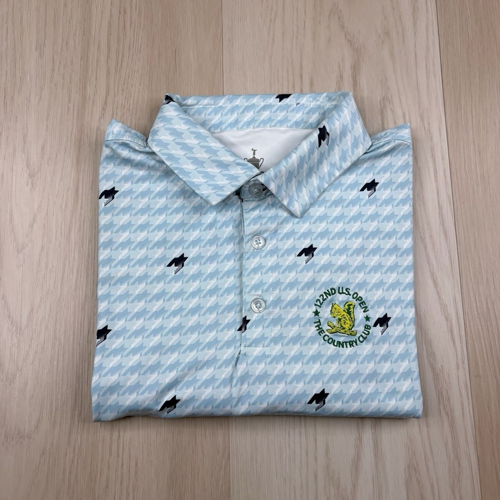 USGA 122nd US Open The Country Club Brookline Polo Golf Shirt Geometric L Large